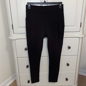 Black full length leggings with side pocket—POP Fit